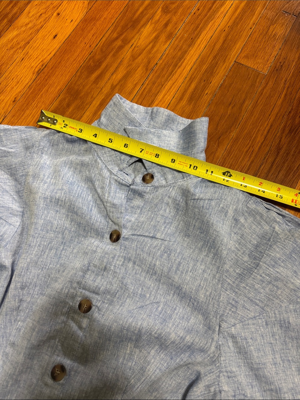 π Zara Light Blue Button-Front Midi Shirt Dress - Picture 11 of 16